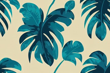 Wall Mural - beautiful vintage tropical jungle foliage seamless pattern 2d illustrated illustarion ,design for fa