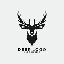 Head Deer Logo Design With Ilustration Concept