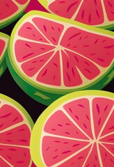 Canvas Print - Sweet watermelon 2d illustrated seamless pattern.