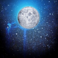 Wall Mural - full big light moon in the sky