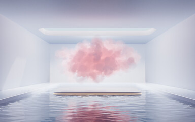 Poster - Cloud and water surface, 3d rendering.