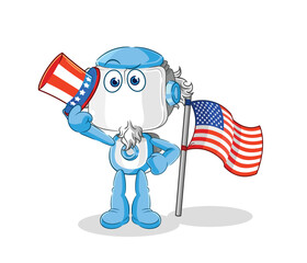 Canvas Print - humanoid robot uncle sam character. cartoon mascot vector