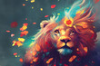 High quality colorful lion illustration