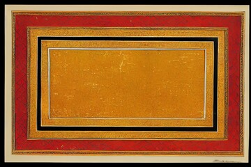 Wall Mural - mughal art work.indian traditional antique gold border