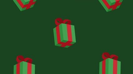 Poster - happy merry christmas gifts pattern animation