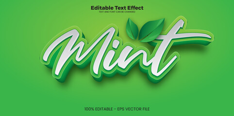 Wall Mural - Mint editable text effect in modern trend style