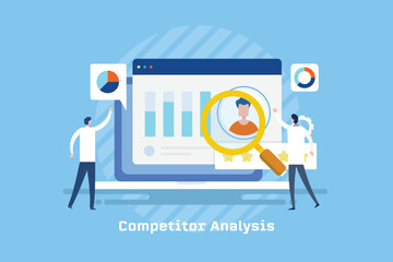 Wall Mural - business people getting information about industry and marketing strategy from competitor analysis p