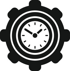 Wall Mural - Gear time icon simple vector. Clock project. Schedule team