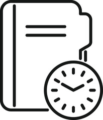 Canvas Print - Folder task icon outline vector. Work project. Control schedule