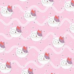 Wall Mural - Seamless pattern with cute cartoon animals perfect for kids clothes design and decoration