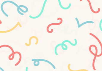 Wall Mural - abstract line curve design pastel color.