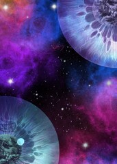 Wall Mural - abstract with space.beautiful bright space objects.planets and comets.abstract background,wallpaper,