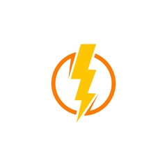 Wall Mural - Lightning flash logo. Thunder Lightning icon isolated on white background