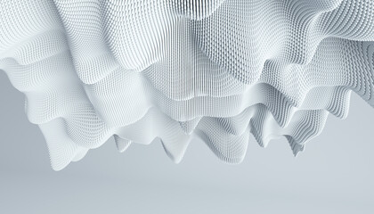 3d render of abstract detailed shape. Minimal futuristic background.