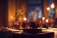 Romantisches Abendessen Mit Kerzenlicht Illustration
