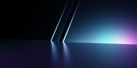 Wall Mural - 3d rendering of purple and blue abstract geometric background. scene for advertising, technology, sh