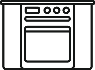 Poster - Kitchen stove icon outline vector. Interior design. Modern cook