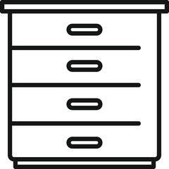 Wall Mural - Modern drawer icon outline vector. Kitchen design. Stove wall