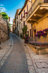 Wall Mural - Spello. Ancient atmosphere in the medieval village