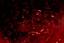 Red Thick Gel Background With Air Bubbles