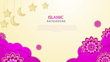 Islamic Pink And Beige Pattern Background