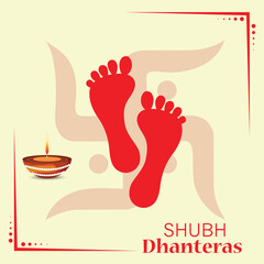 Canvas Print - Vector illustration of celebration background indian dhanteras diwali festival. Shubh dhanteras.