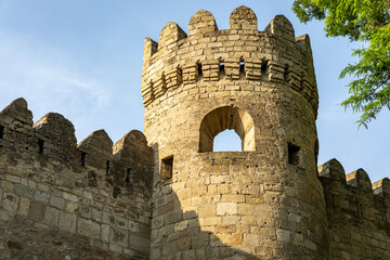 Wall Mural - Old City in Baku. Traditional Medieval Architecture. Baku, Republic of Azerbaijan. Caspian Sea and of the Caucasus region. 