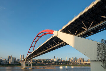 Poster - Bridge and Chongqing Urban Skyline, China