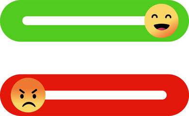 Wall Mural - Emoticons positive and negative. Isolated red and green mood. Rating smile for customer opinion