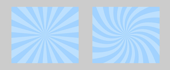 Poster - Solar explosion Sun Burst Effect. Vector Sunburst wallpaper. Blue burst set of 2 sun rays backgrounds. Circus background, abstract pattern with colorful rays, banner element for show, fair.