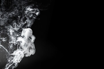 Poster - White abstract smoke on black background