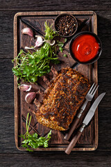 Wall Mural - Standing Juicy Pork Rib Roast, top view