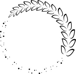  branches full of leaves hand drawn various patterns Suitable for decorating wedding cards, parties, parties, banners, logos.