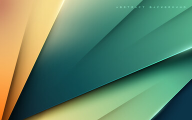 Wall Mural - Colorful dimension background. Diagonal gradient layers light and shadow concept.