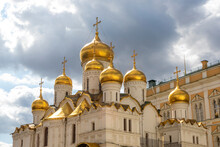 Exterior Of The Cathedral Of The Annunciation In The Kremlin, Moscow, Russia, Europe
