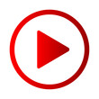  red video play button icon transparent png