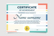 © Toing - Colorful certificate of achievement design template, vector illustration geometric style