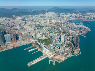 Canvas Print - Aerial view of Hong Kong city