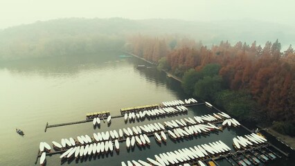 Wall Mural - Aerial view of West Lake