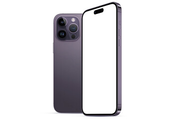 Wall Mural - close up of a phone isolated on white screen with empty background for mockup