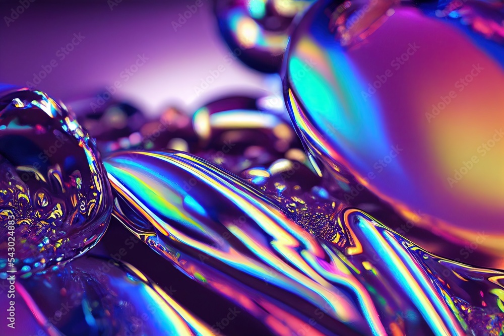Polychromatic Textures ภาพประกอบ Stock 3D rendered computer generated image of a liquid metal ...