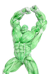 Wall Mural - muscle maps of a strong man