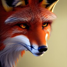 Highly Detailed Ultra Realistic Red Fox Portrait
