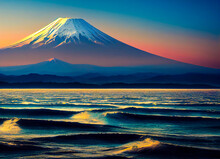 Mount Fuji Japanese Mountain And Ocean Art