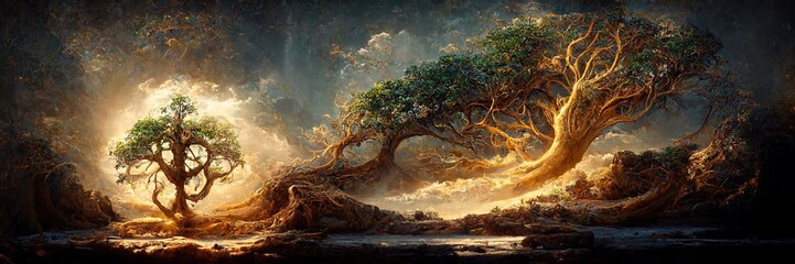 Yggdrasil from norse mythology known for being the tree of life. Generative AI