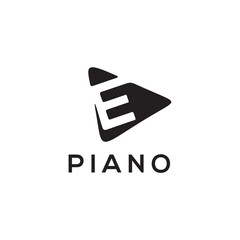 Canvas Print - Piano play E letter logo design