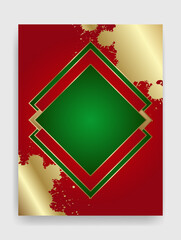 Sticker - Golden shiny glowing blank Christmas frame