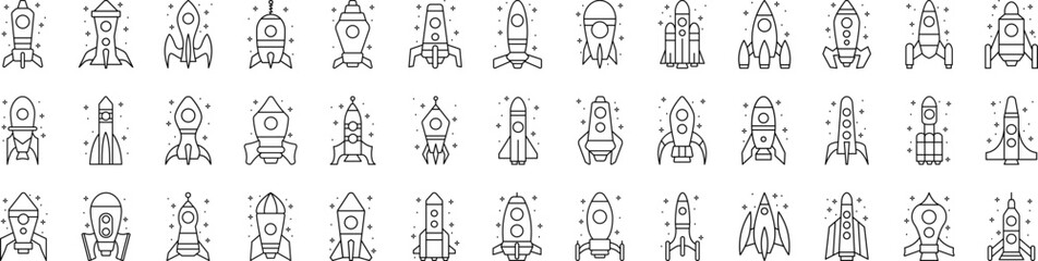 Wall Mural - spaceship icons collection vector illustration design
