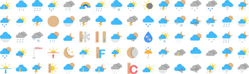 weather icons collection vector illustration design