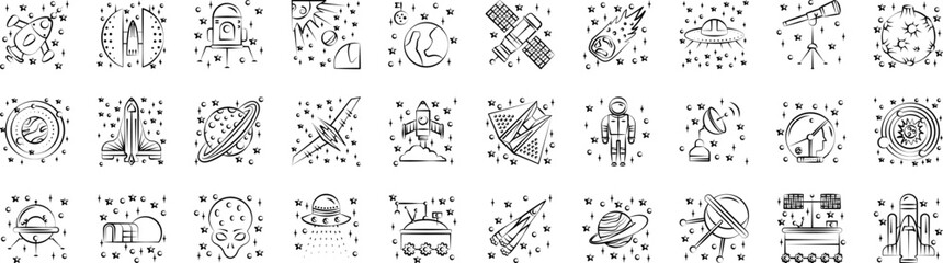 Wall Mural - space icons collection vector illustration design